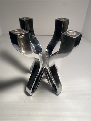 Minimalist Chorus Candelabra Die-Cast Zinc Karim Rashid for Umbra Matte Chrome