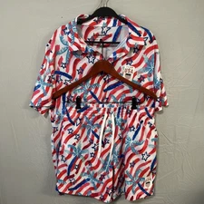 Chubbies Team USA Swimsuit Set Polo Shirt & Swim Trunks Size Large