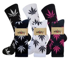 3 PAIR WEED LEAF RASTA DESIGN PRINT SOCKS CANNABIS SIZE 10-13 MULTICOLOR #486