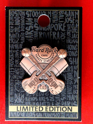 HRC Hard Rock Cafe Yankee Stadium New York 3D Batting Guitar Pin new