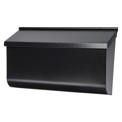 Woodlands Galvanized Steel Wall Mount Mailbox, L4010WBAM, Black, Medium Capacity