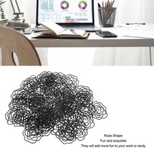 50pcs Paper Clips Cute Rose Shaped Decorative Metal Paperclips with Storage Box