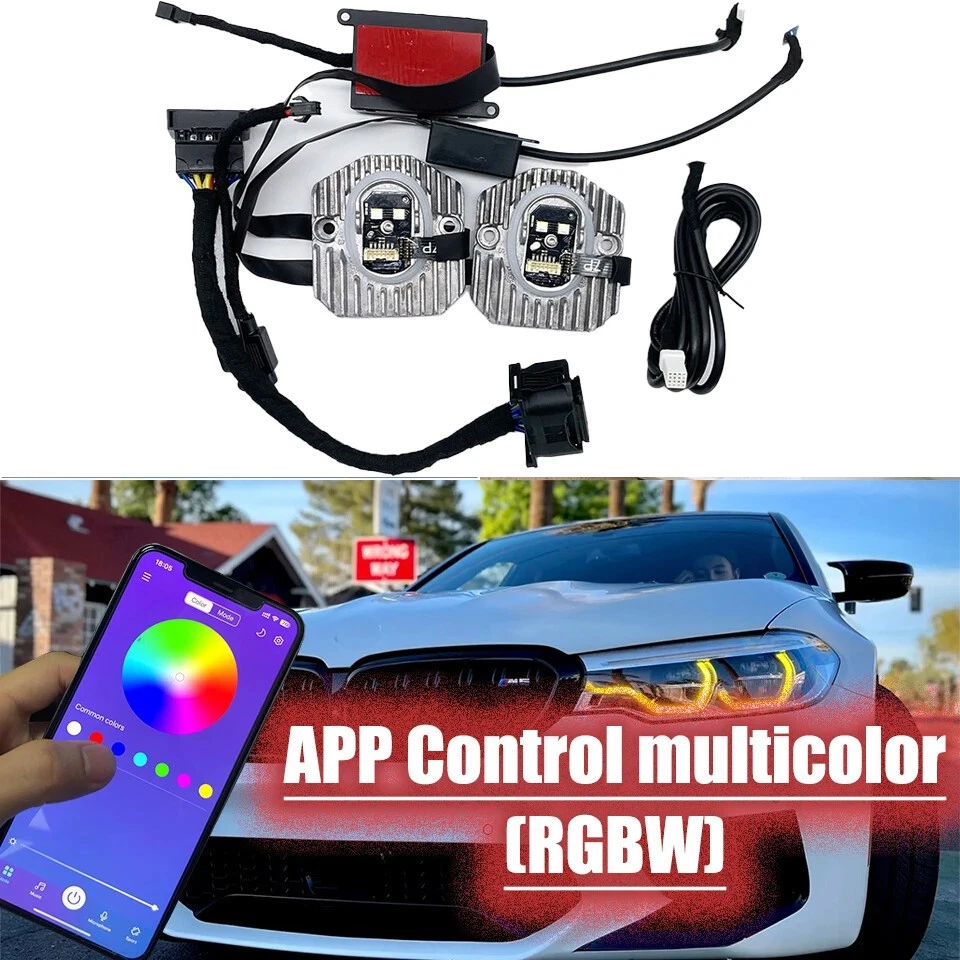 LED RGBW Angel eyes DRL Modules For BMW F90 M5 G30 530i 540i Adaptive Headlight - Image 2 of 4