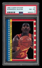 1987-88 Fleer Sticker Set-Break #  7 Dominique Wilkins PSA 8 NM-MT