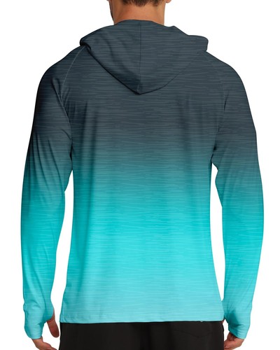 Men's UPF 50+ Sun Protection Long Sleeve Hoodie Shirts UV Outdoor Fishing Shi... - Picture 3 of 6