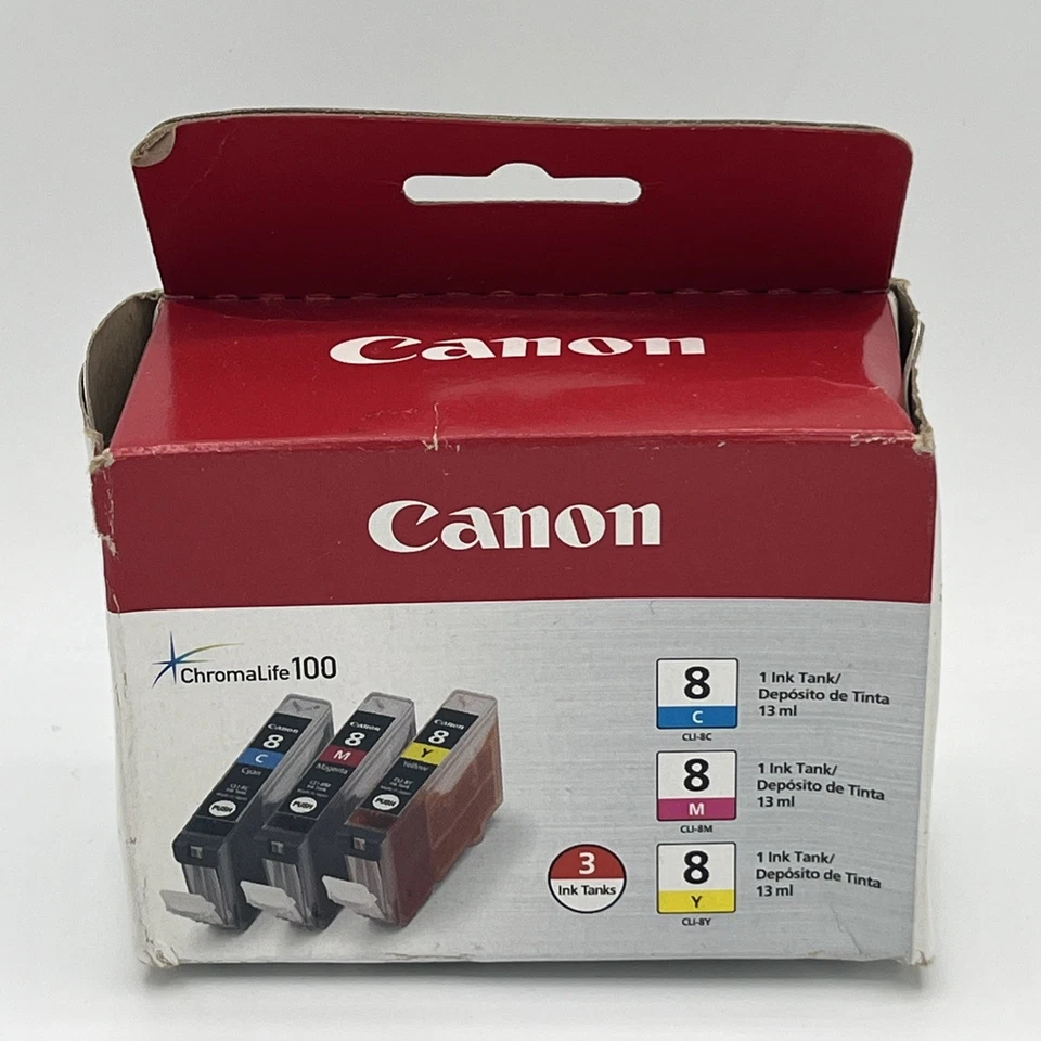 Canon CLI-8 Tri Color Ink Cartridges 0621B016 + Bonus sealed Black Cartridge - Image 2 of 4
