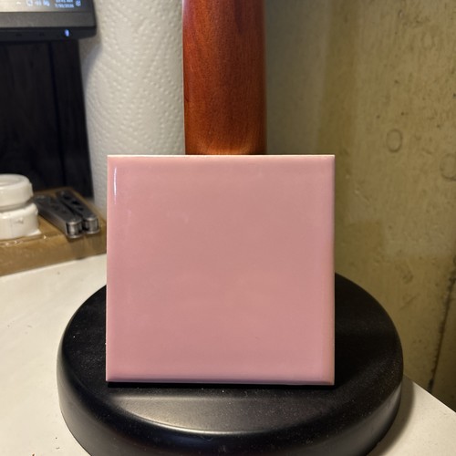 1 Wall Tile Atco USA 4-3/8" Semi Gloss Pastel Rose Pink Ceramic 1950s Retro Vtg