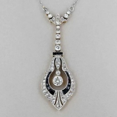 2Ct Round Cut LabCreated Diamond Women's Pendant 14K White Gold Plated
