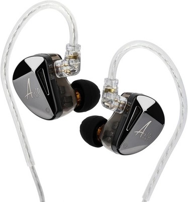 LINSOUL x KZ AS10 Pro 5BA In-Ear Monitore Alu Kabel 0,75mm 2Pin schwarz ohne Mikrofon