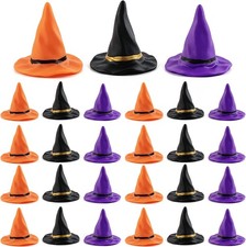 27PCS Mini Witch Hats for Crafts Small Halloween Plastic Tiny Witch Hats Bulk