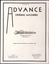 Advance Vending Machine Co Vintage Brochure Gumball Machines Pay Toilet Lock