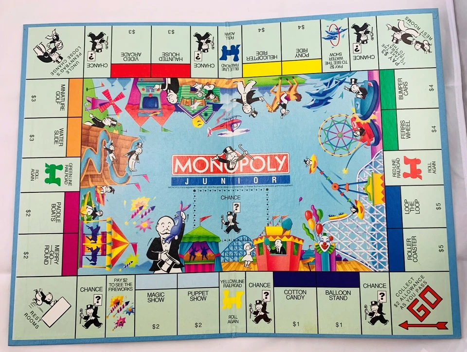 1990 Monopoly Junior Game por Parker Brothers Completo Muito Bom Estado FRETE GRÁTIS - Imagem 3 de 4