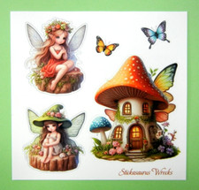 Fairies  Mushroom House Sticker Sheet