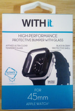 WITHit High-Performance Bumper with Glass 45mm Apple Watch Black Gray