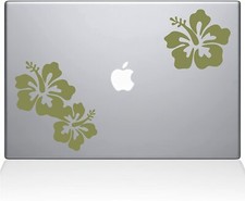 The Decal Guru Hibiscus Decal Vinyl Sticker, 13" MacBook Pro Gold