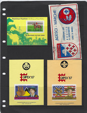 SCOUTS ON STAMPS CAPEX 87 ST VINCENT & ST LUCIA S/S's & TOGO GIRL GUIDES & LABEL