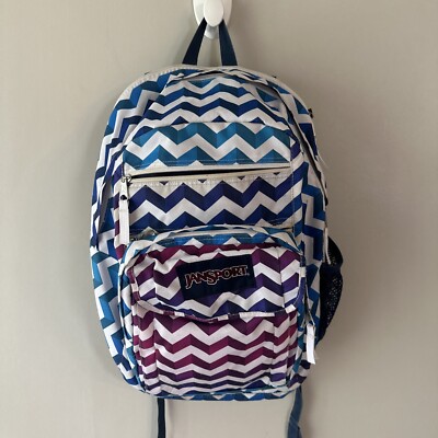 Jansport Backpack Purple Blue Zebra Chevron Striped Standard Size | eBay Jansport Backpack Purple Blue Zebra Chevron Striped Standard Size | eBay