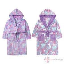 Kids Childrens Girls Novelty Pony Unicorn Hooded Fleece Dressing Gown Robe MLP