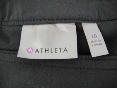 Jupe-short Noire Athleta Taille 10 - Sport Zippée Extensible En Poly/spandex - état Impeccable