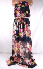 Pearle 88 Strapless Floral Maxi Dress Multi-Color Small #HMC007 650I