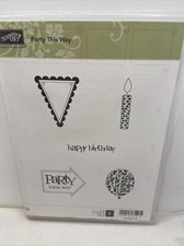Stampin Up  Party This Way 5 piece rubber stamp Set Preloved Retired