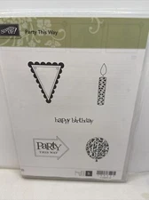 Stampin Up’ Party This Way 5 piece rubber stamp Set Preloved Retired