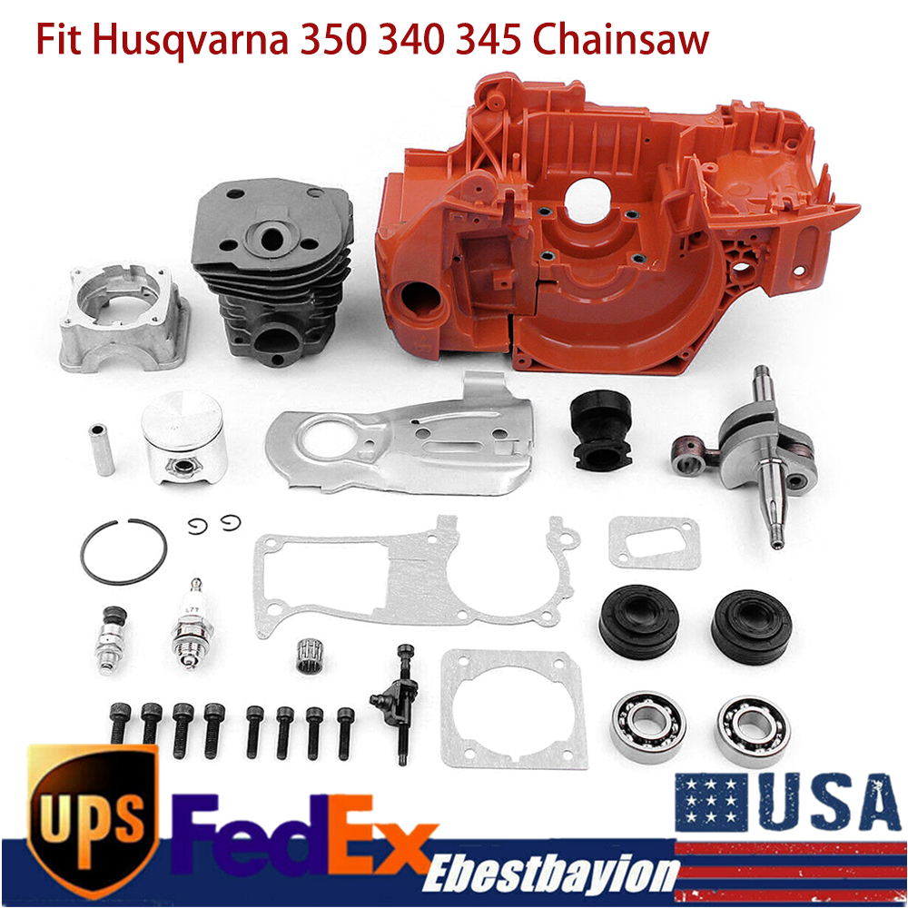 Husqvarna 350 340 345 Chainsaw 44mm Piston Cylinder Crankcase Motor Kit