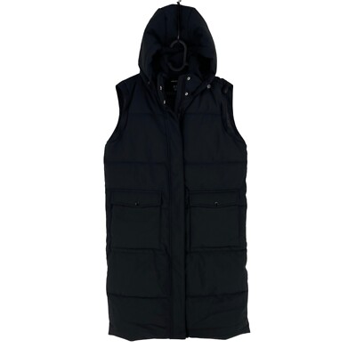VERO MODA Black Padded Hooded Waistcoat Gilet Size M