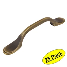 *25 Pack* Cosmas Cabinet Hardware Brushed Antique Brass Handle Pulls #9533BAB
