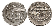 AR Denarius. Quintus Pompeius Rufus (54 v. Chr.) 3,40 g, 19 mm VF. R1