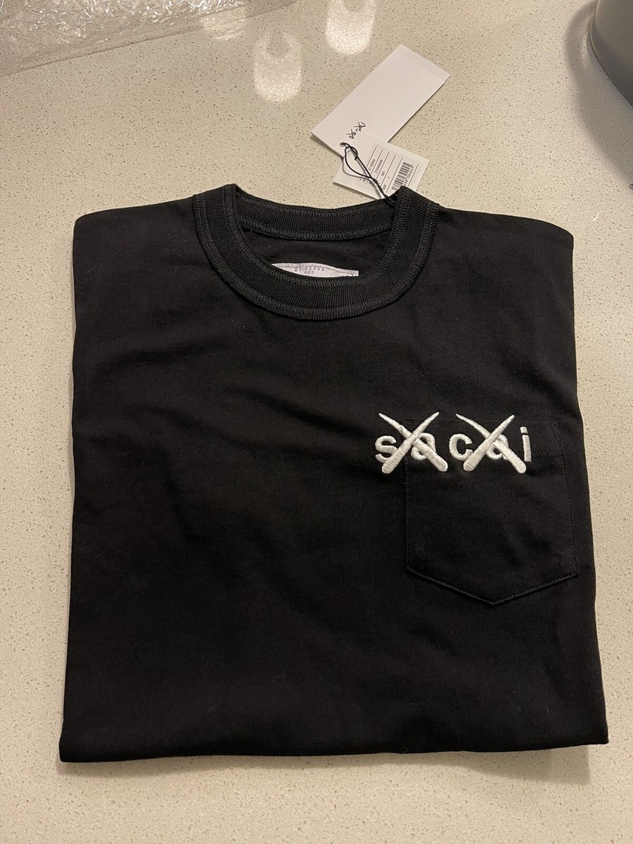 BRAND NEW* Sacai x Kaws Embroidery T-Shirt Black White Size Small
