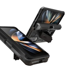For Samsung Galaxy Z Fold 4 Case Shockproof Cover with S Pen Holder Matte Black