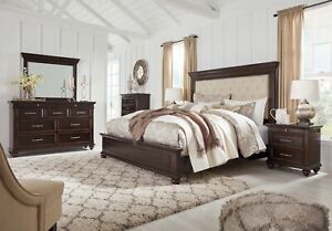 Ashley Furniture Brynhurst Queen Upholstered Panel 6 Piece Bedroom