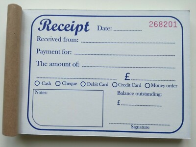 Pukka Pad NCR Duplicate Receipt Book - 200 Sets, 4 Per Page, Serially Numbered, Side Taped - View #4