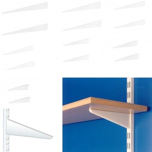 Twin slot upright shelving bracket white Twin slot upright shelving bracket white