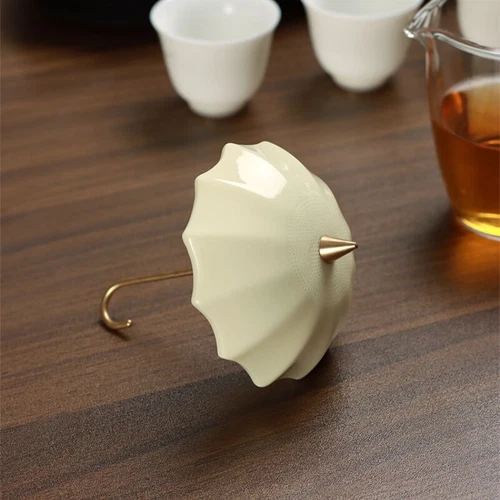 Creative Filter Net Porcelain Umbrella Design Ceramic Strainer To Filter Tea New - Picture 10 of 20