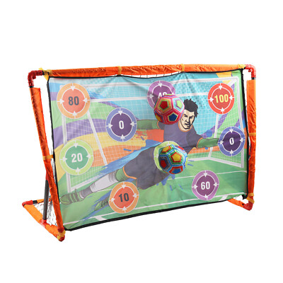 2-in-1 Kinder Fußballtor & Zielscheibe Set - Übungsnetz mit Klebebällen & Kegeln