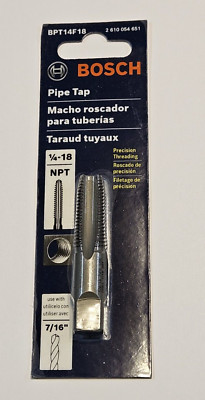 BOSCH PIPE TAP 1/4-18 NPT FOR 1/4 IP Threads BPT14F18 New 00101K