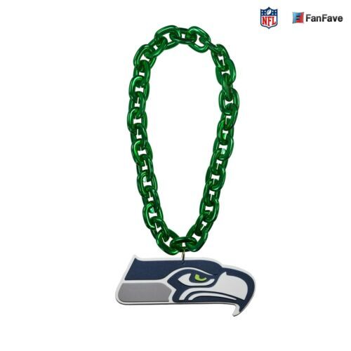 Seattle Seahawks NFL Fan Chain Necklace Foam Made in USA 4 Colors!