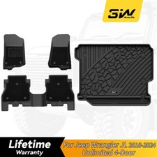 3w Floor Mats Carpets Cargo Liner For Jeep Wranglerjl 2018-2025 Without Sub