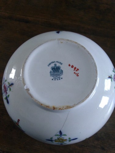 Antique S Hancocks & Sons Corona Ware Bowl Rouen Pattern c1920s, Size 10 X 20cm - Picture 9 of 11