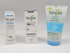 5 Pc SIMPLE x Sensitive Skin Night Cream + Gel Wash + 3X Hydrating Booster