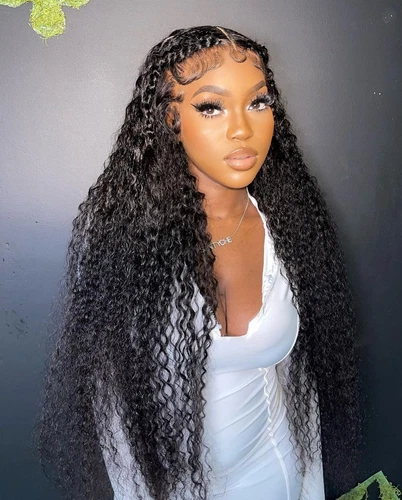 360 Full Lace Front Curly Wig 4-50 Inch Remy Deep Wave Echthaarperücke für Damen - Bild 9 von 16