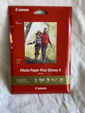 NEW Canon Inkjet Photo Paper Plus Glossy II PP-301 20 Sheets 5" x 7" High Gloss