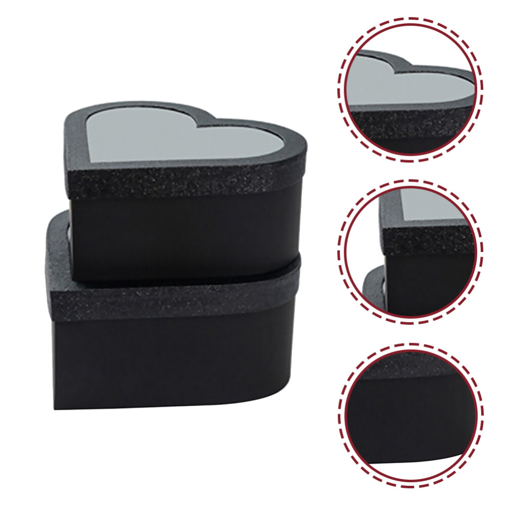 2 Pcs Black Heart Shaped Boxes Gift Valentine's Day
