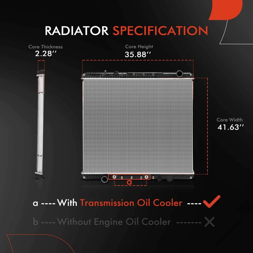 Radiador con Trans. Enfriador de aceite para Freightliner Coronado Western Star 4900EX Foto 2 de 4