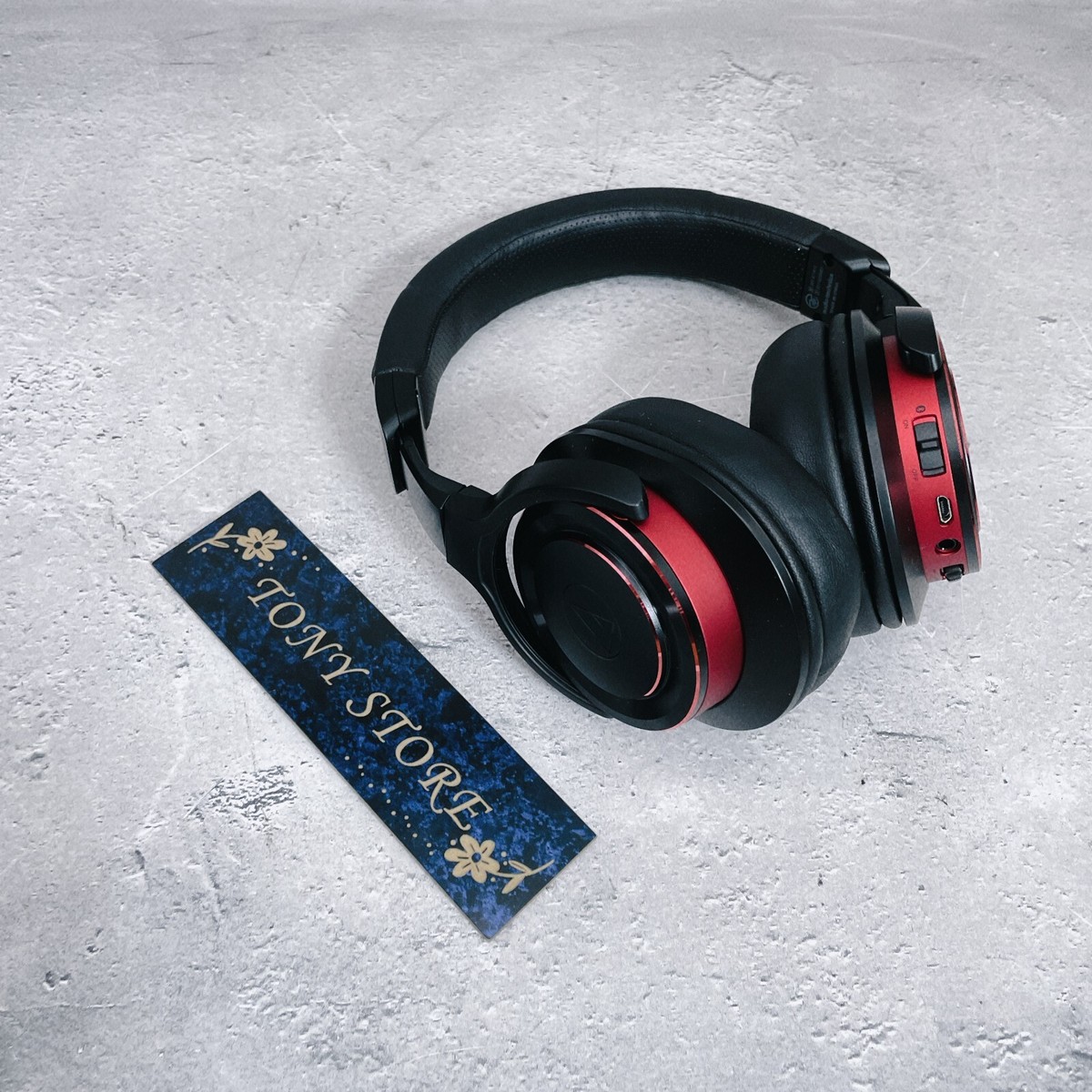 Audio Technica ATH-WS990BT Solid Bass Wireless Headphone Black Red