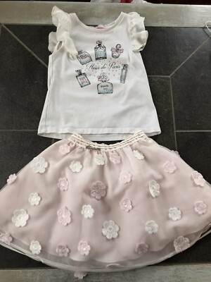 Choupette Baby Toddler Girl Beautiful 2 Piece Set Top And Skirt Size 3 T