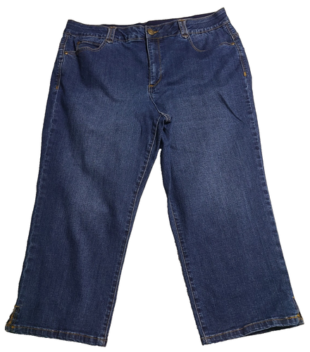 RUBY RD Womens Denim Blue Capri Jeans SIZE 16 Cotton Polyester Rayon Spandex
