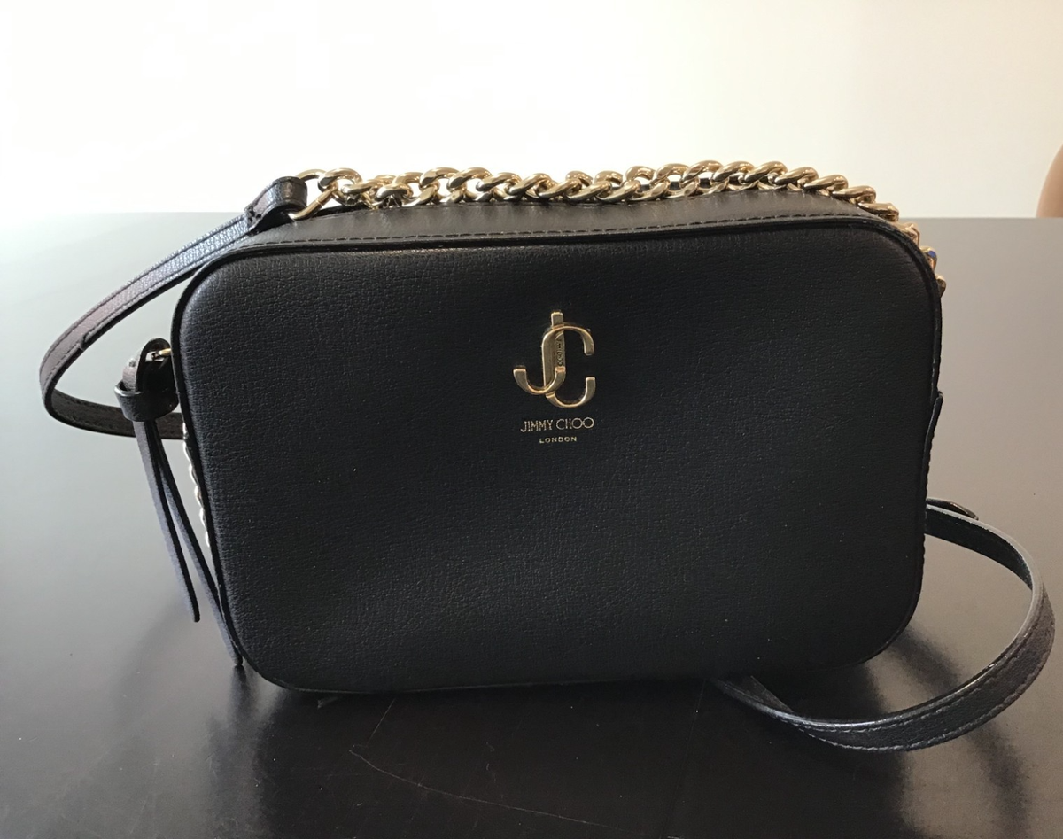 JIMMY CHOO BLACK LEATHER CAMERA CROSSBODY BAG | eBay